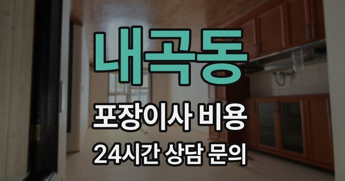 내곡동 포장이사 비용