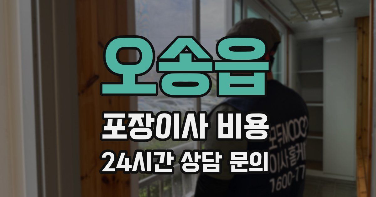 오송읍 포장이사 비용