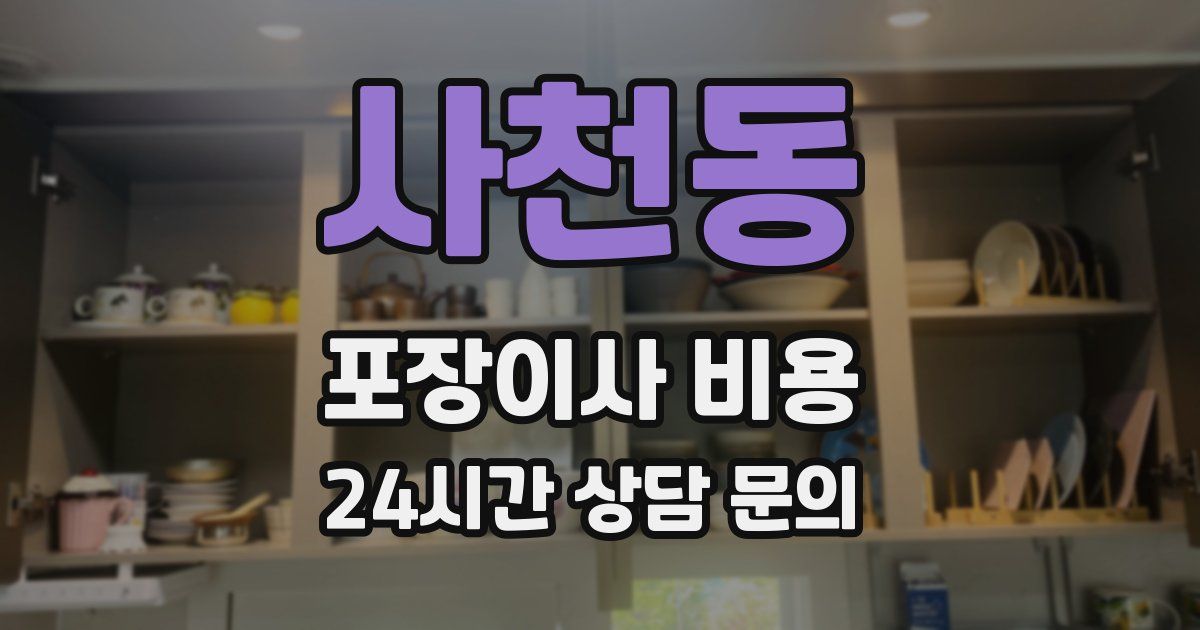 사천동 포장이사 비용