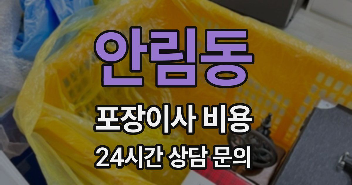 안림동 포장이사 비용