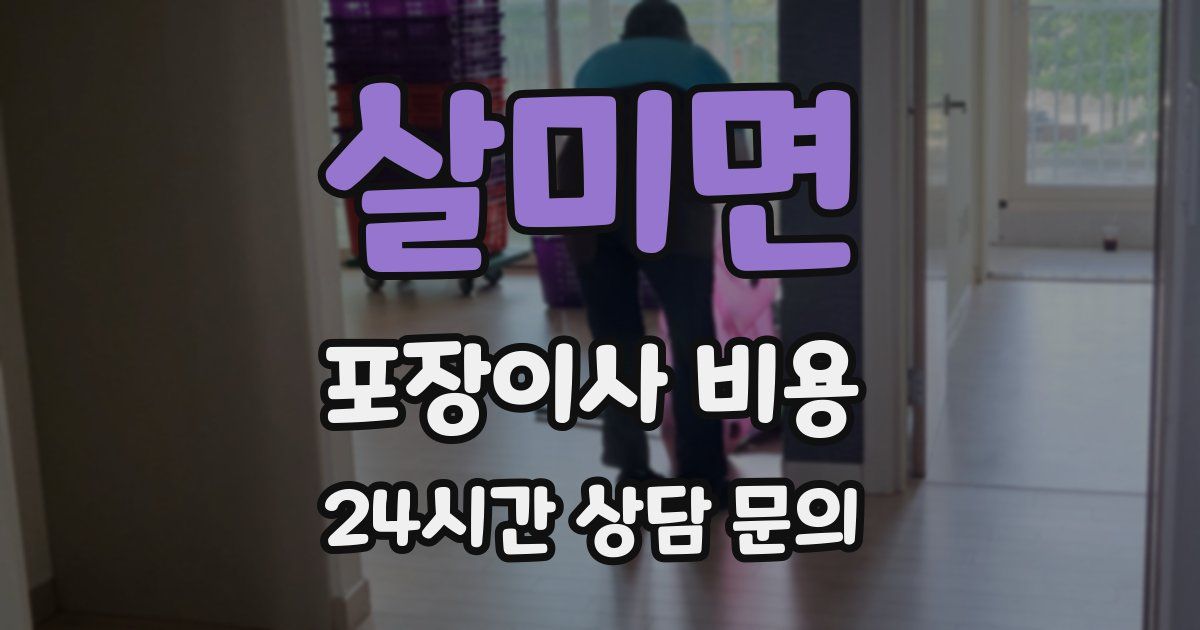 살미면 포장이사 비용