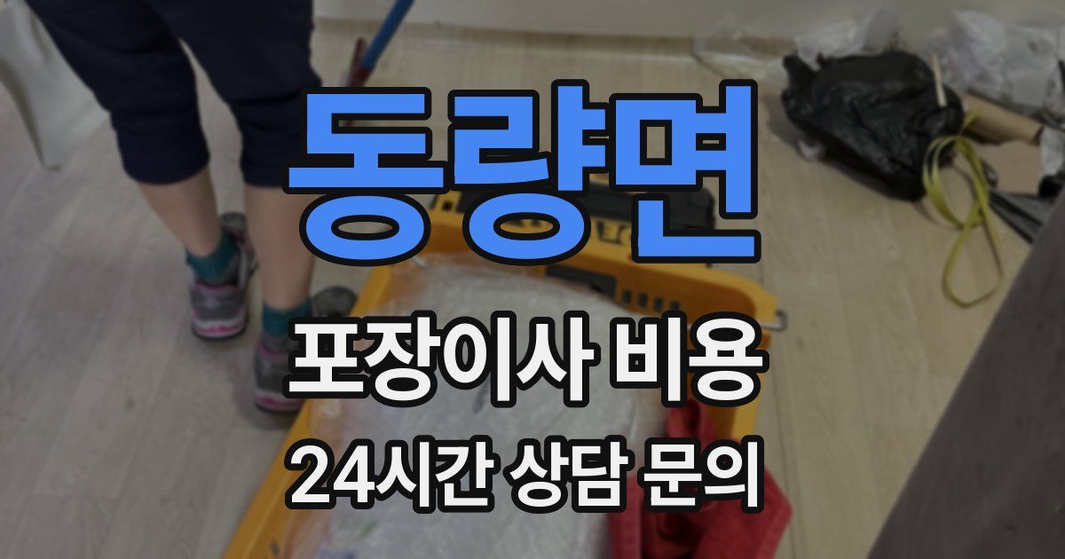 동량면 포장이사 비용