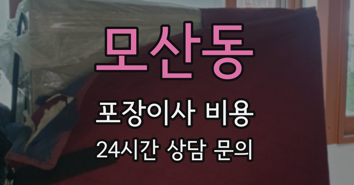 모산동 포장이사 비용