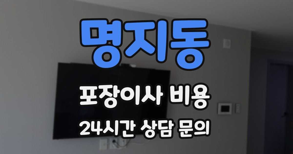 명지동 포장이사 비용