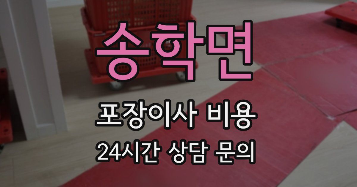 송학면 포장이사 비용