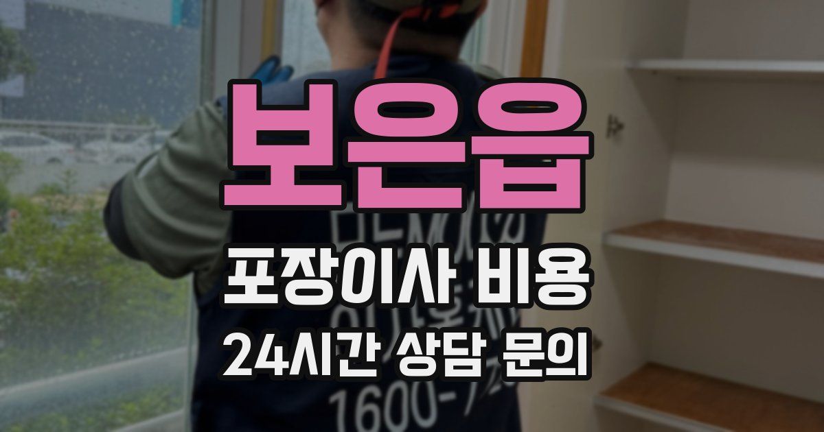 보은읍 포장이사 비용