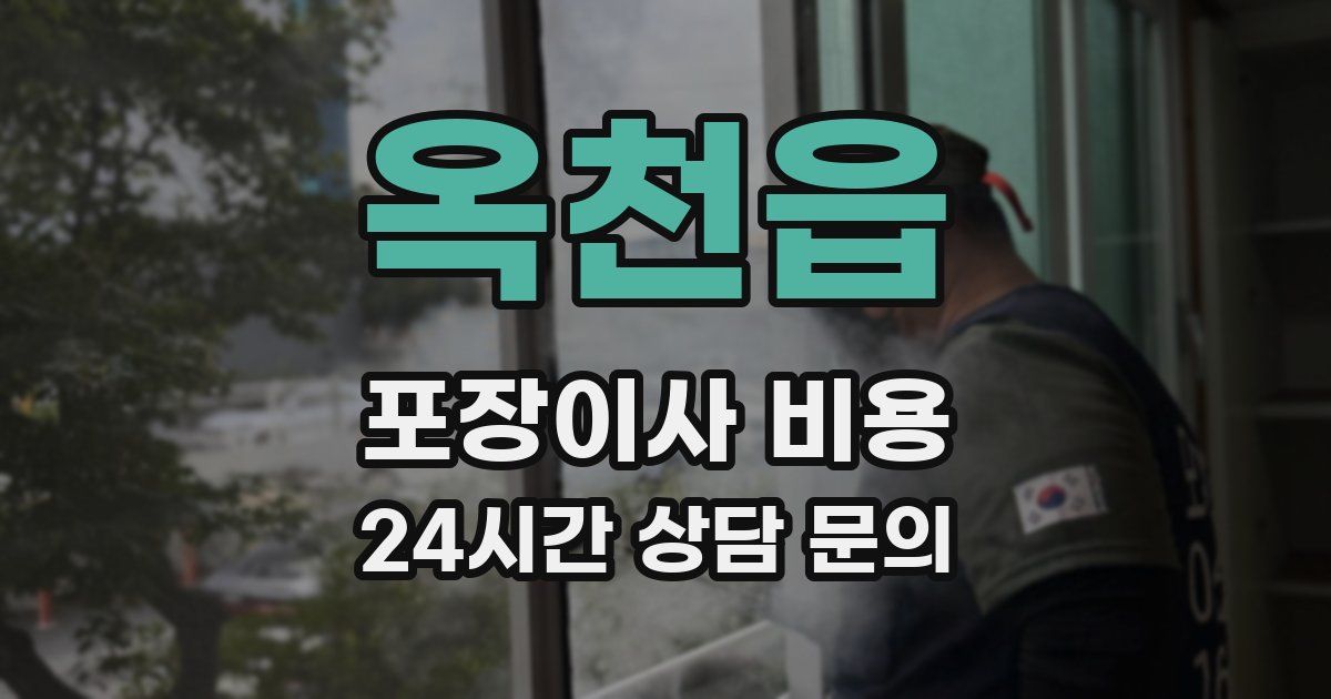 옥천읍 포장이사 비용