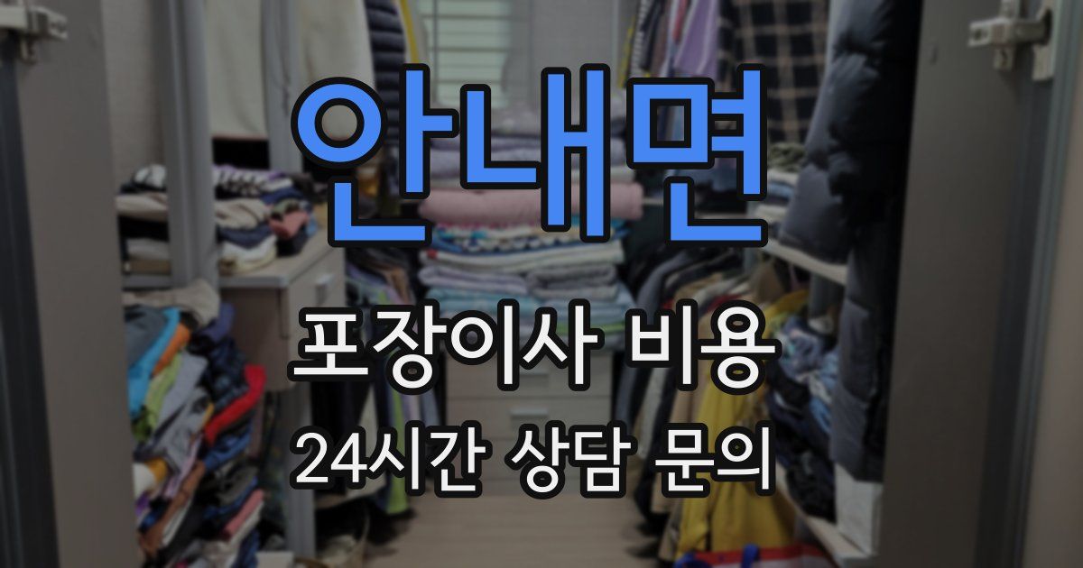 안내면 포장이사 비용