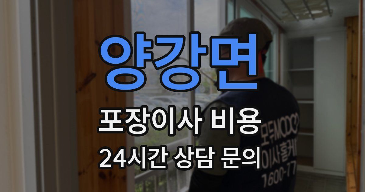 양강면 포장이사 비용