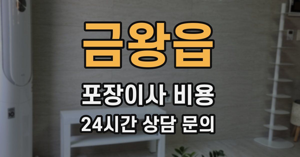 금왕읍 포장이사 비용