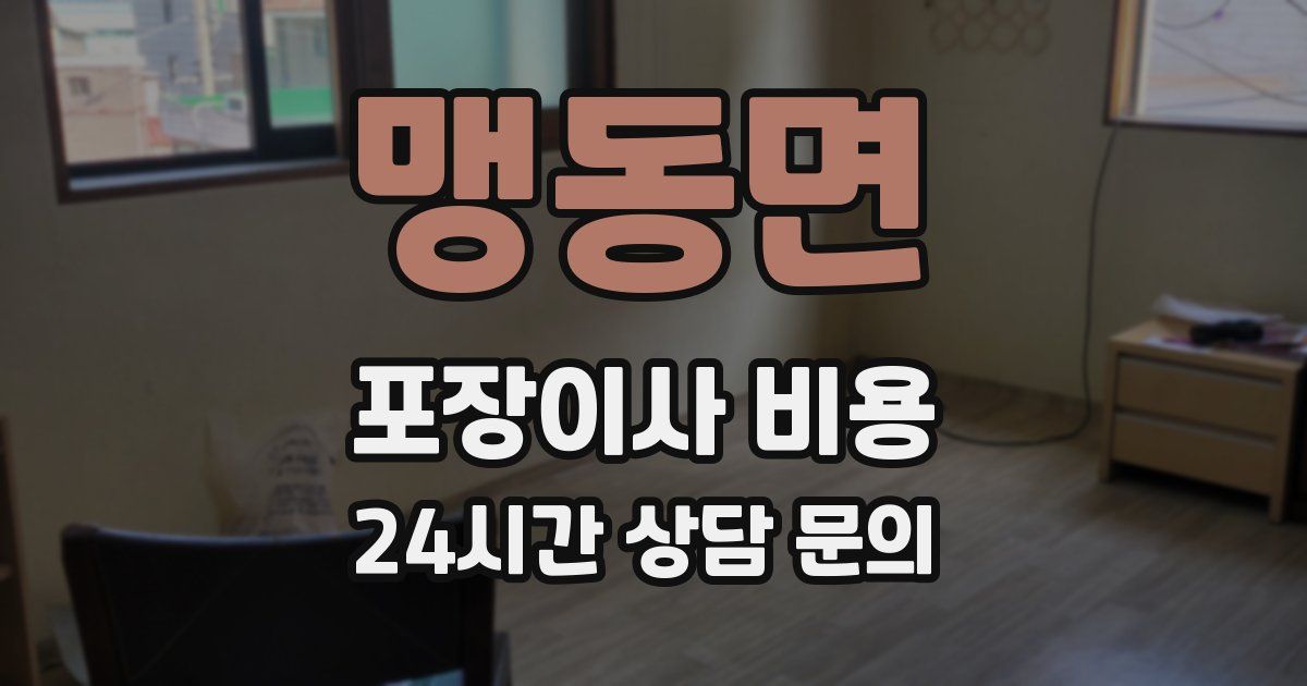맹동면 포장이사 비용