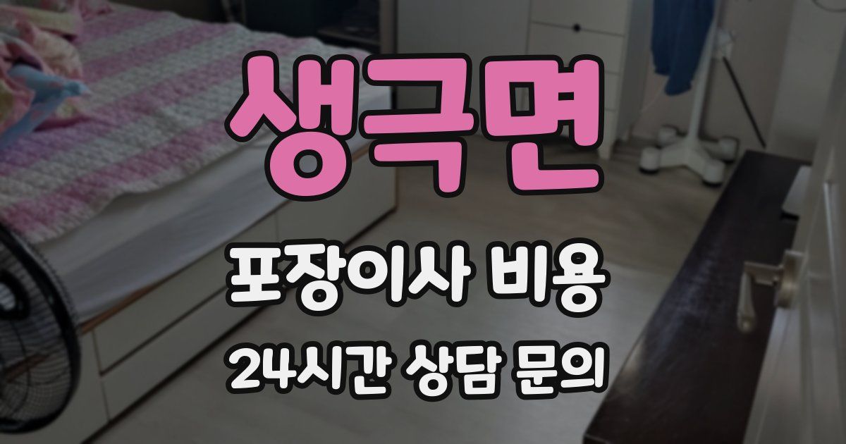 생극면 포장이사 비용