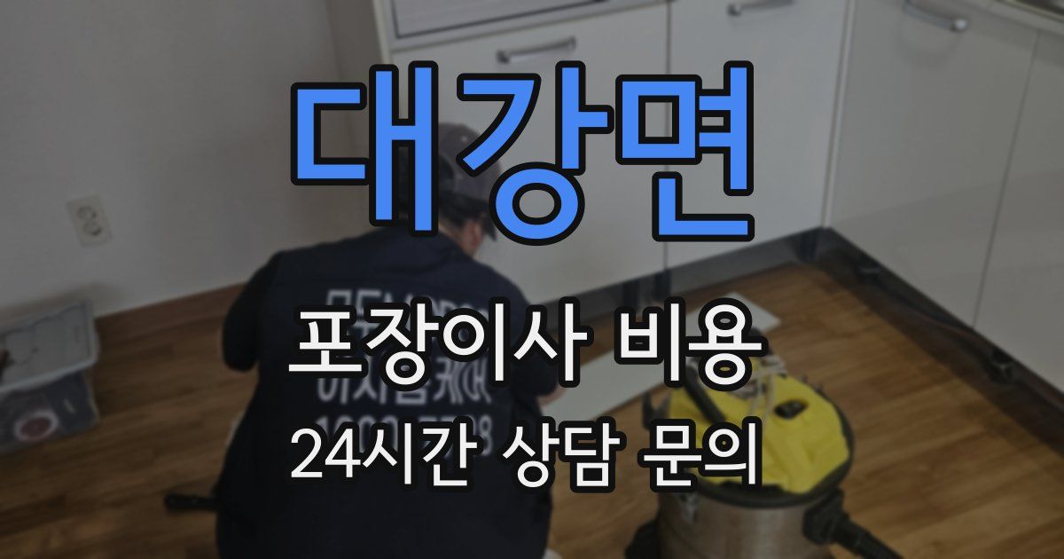 대강면 포장이사 비용