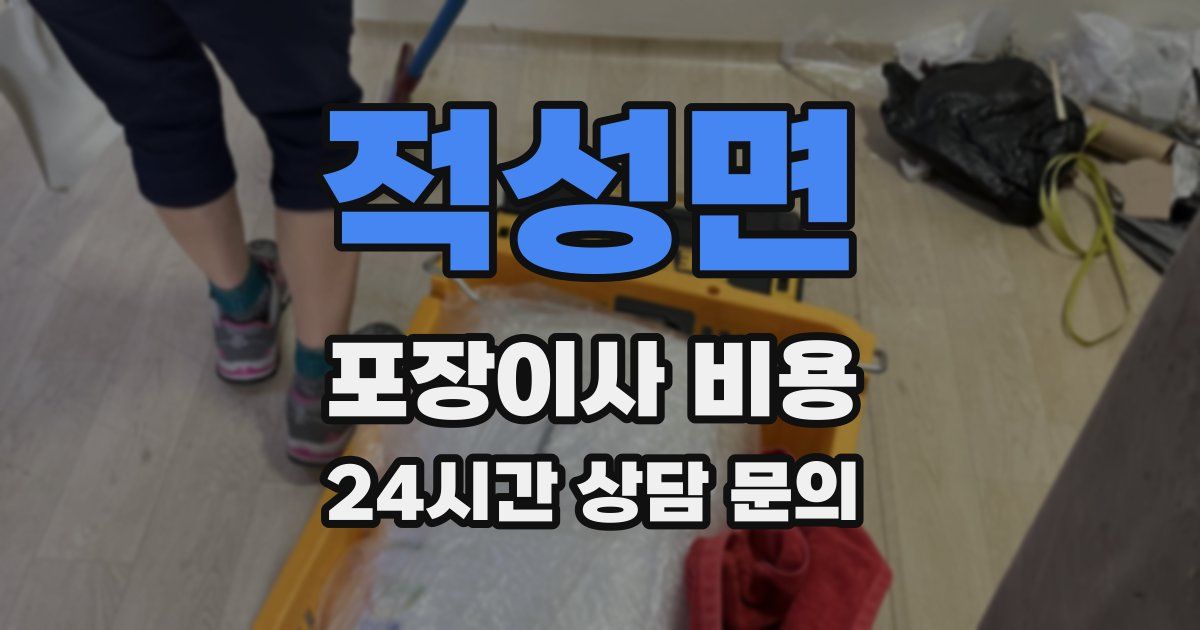 적성면 포장이사 비용