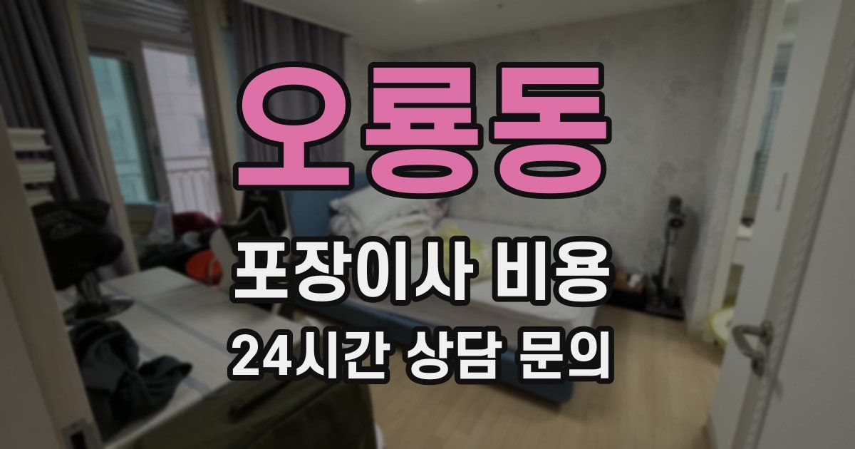 오룡동 포장이사 비용