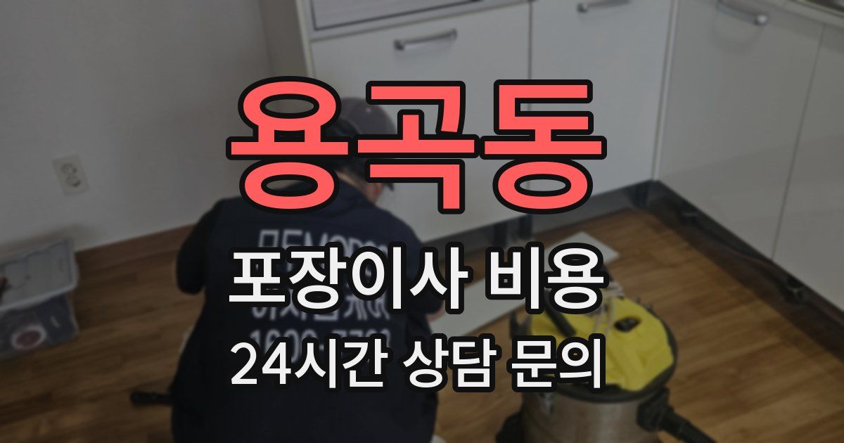 용곡동 포장이사 비용