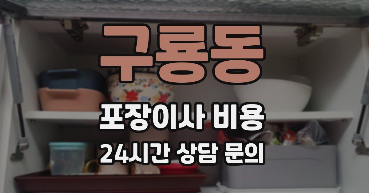 구룡동 포장이사 비용