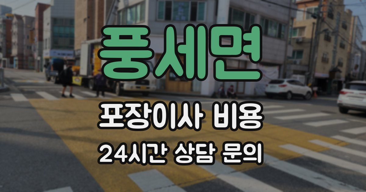 풍세면 포장이사 비용