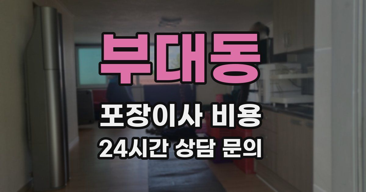 부대동 포장이사 비용