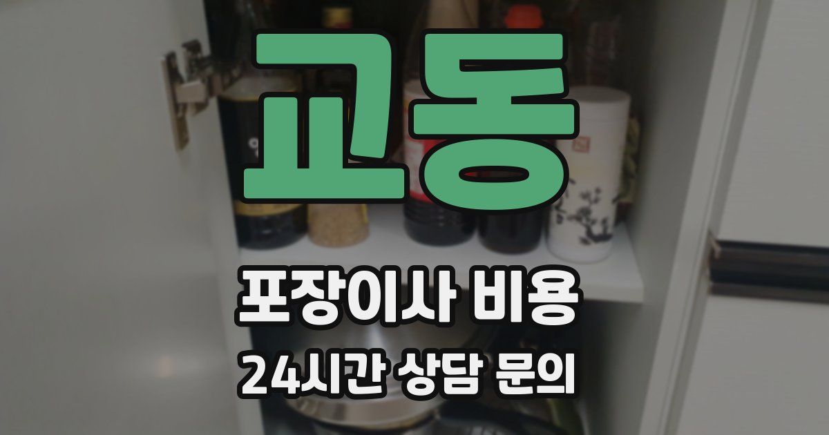 교동 포장이사 비용