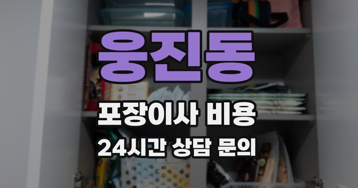 웅진동 포장이사 비용