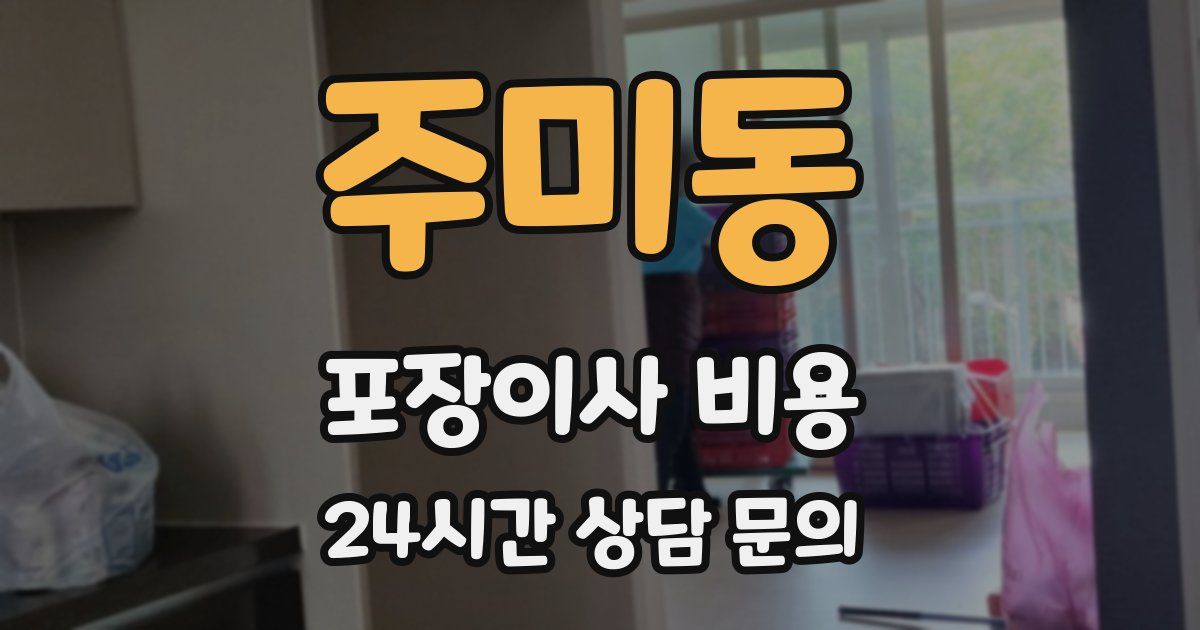 주미동 포장이사 비용