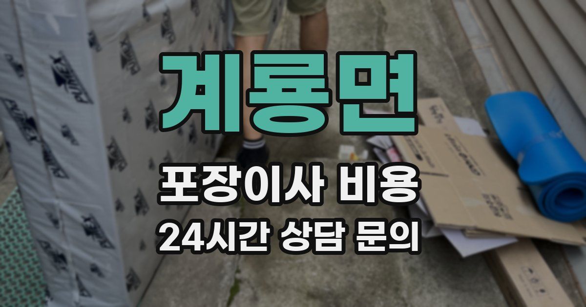 계룡면 포장이사 비용