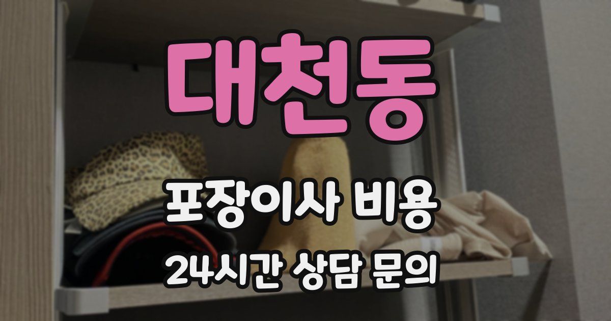 대천동 포장이사 비용