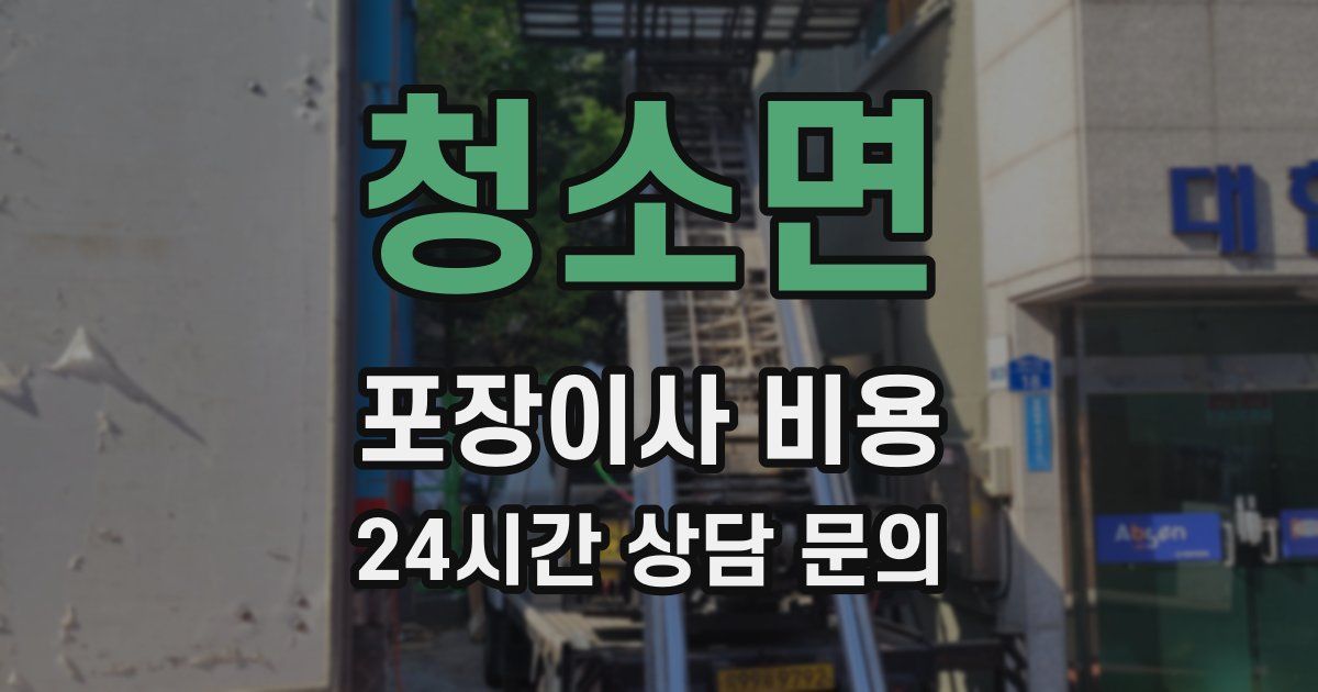 청소면 포장이사 비용