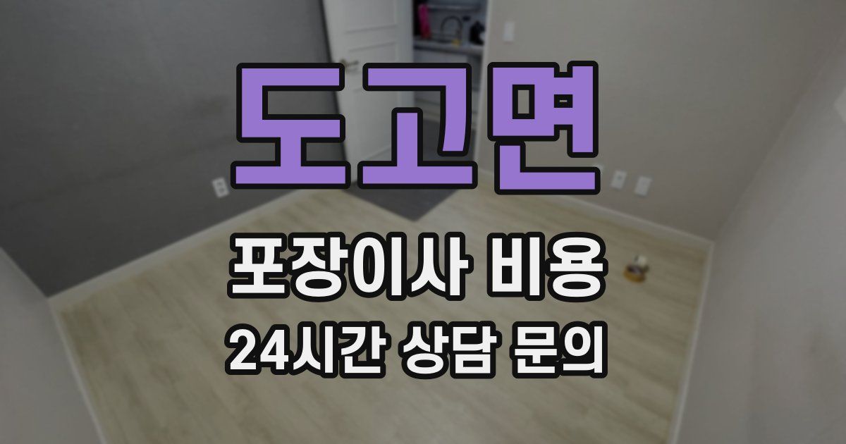 도고면 포장이사 비용