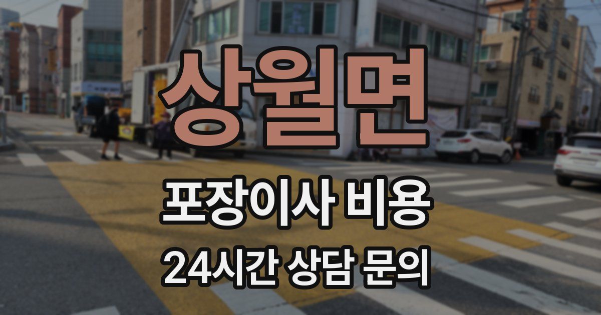 상월면 포장이사 비용
