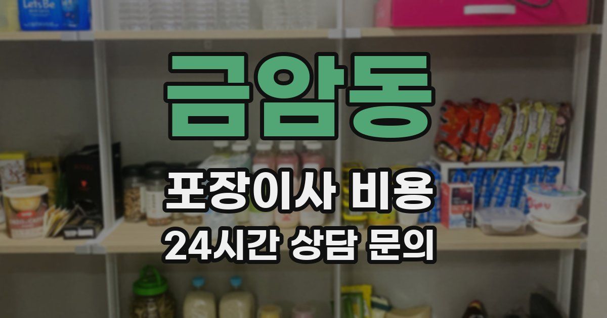 금암동 포장이사 비용