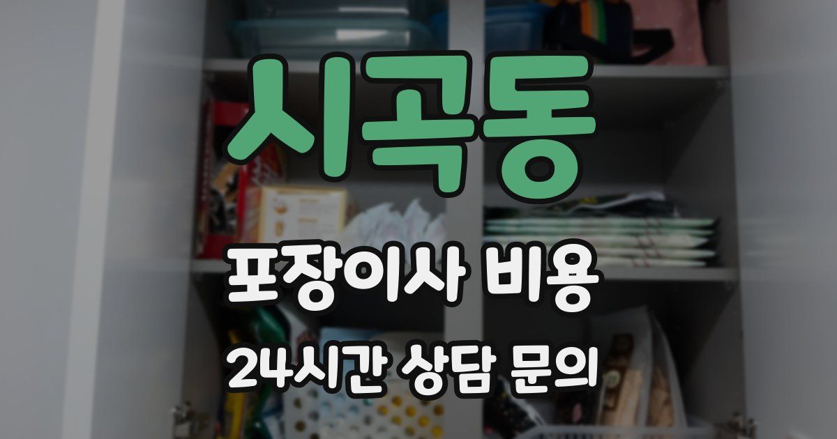 시곡동 포장이사 비용