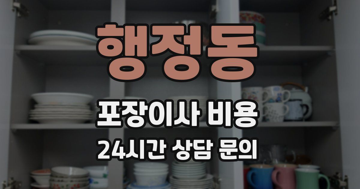 행정동 포장이사 비용