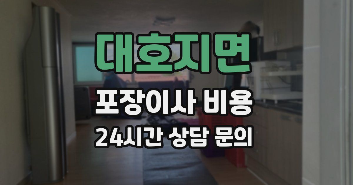 대호지면 포장이사 비용