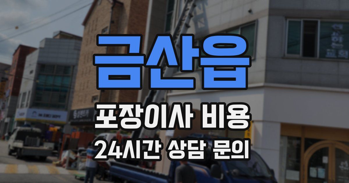 금산읍 포장이사 비용