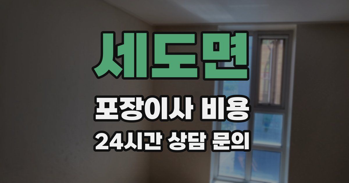 세도면 포장이사 비용