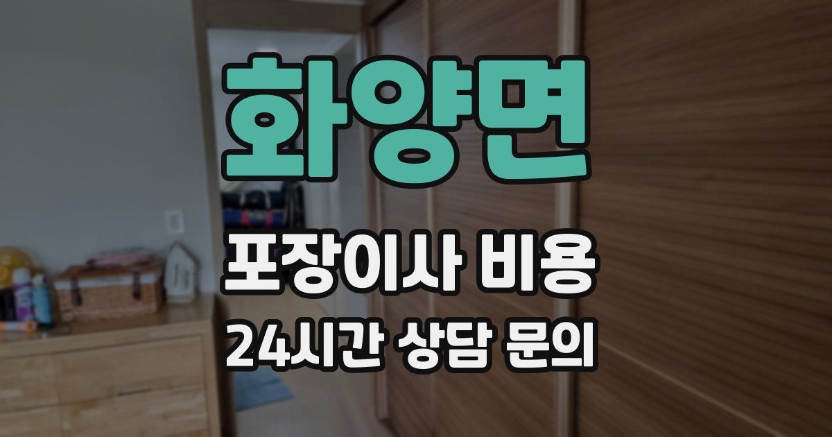 화양면 포장이사 비용