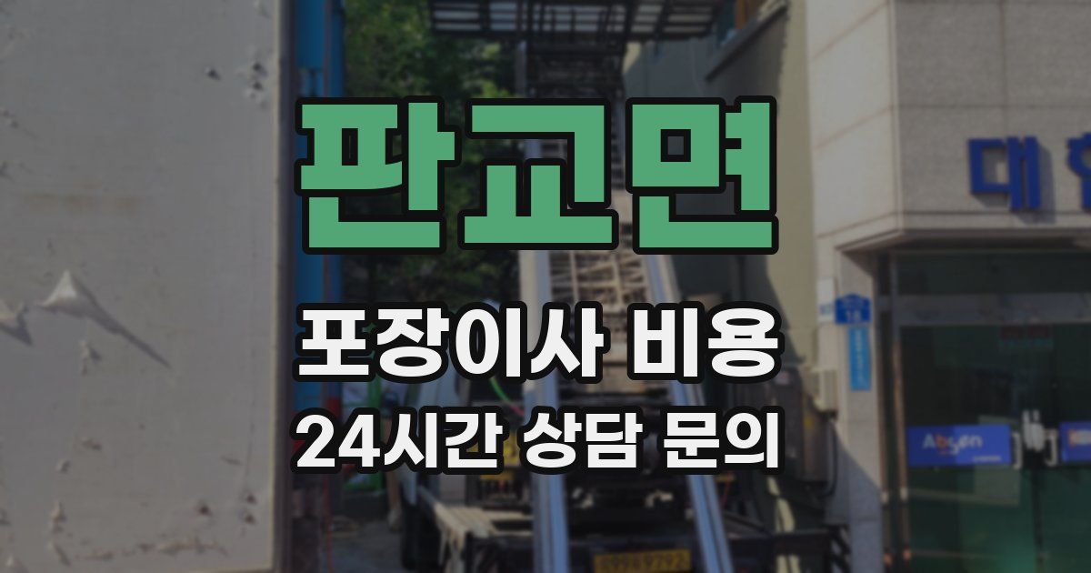 판교면 포장이사 비용