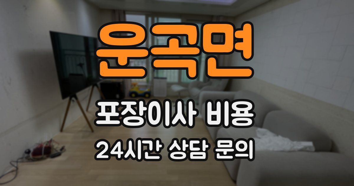 운곡면 포장이사 비용