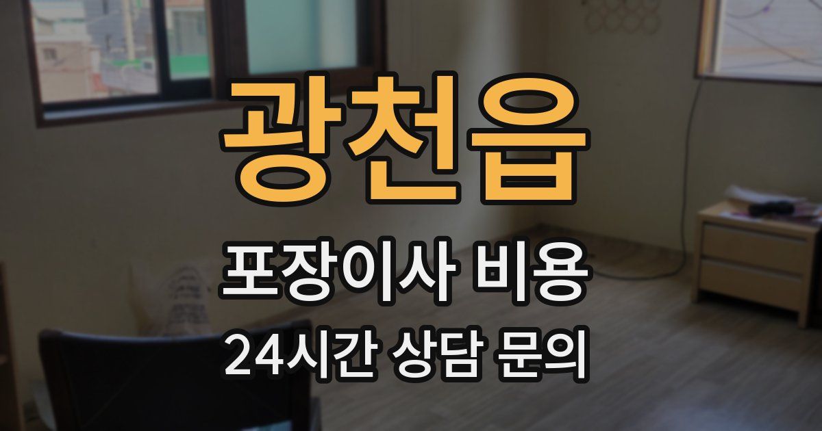 광천읍 포장이사 비용