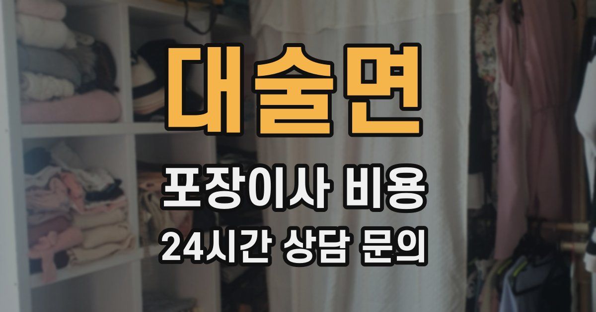 대술면 포장이사 비용