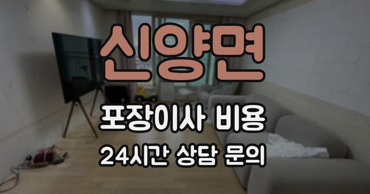 신양면 포장이사 비용