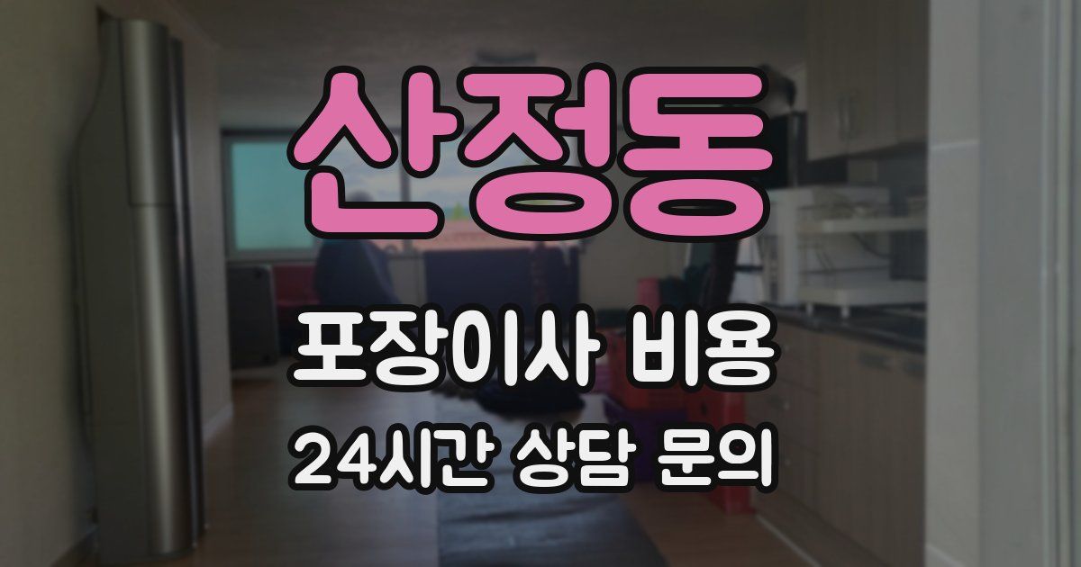 산정동 포장이사 비용