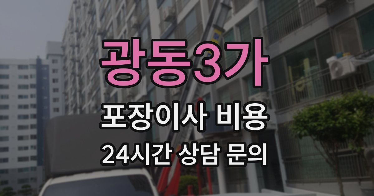 광동3가 포장이사 비용