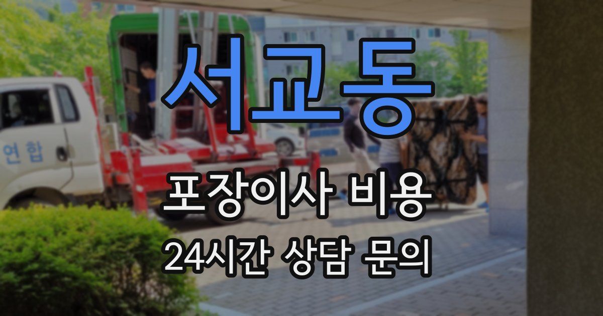 서교동 포장이사 비용