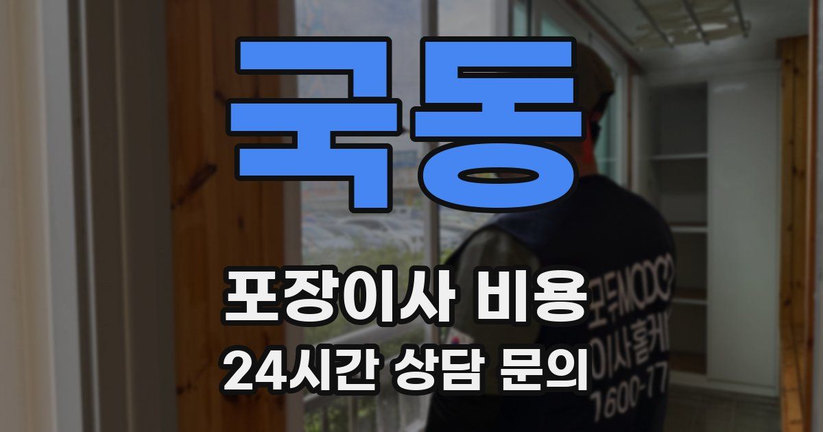 국동 포장이사 비용