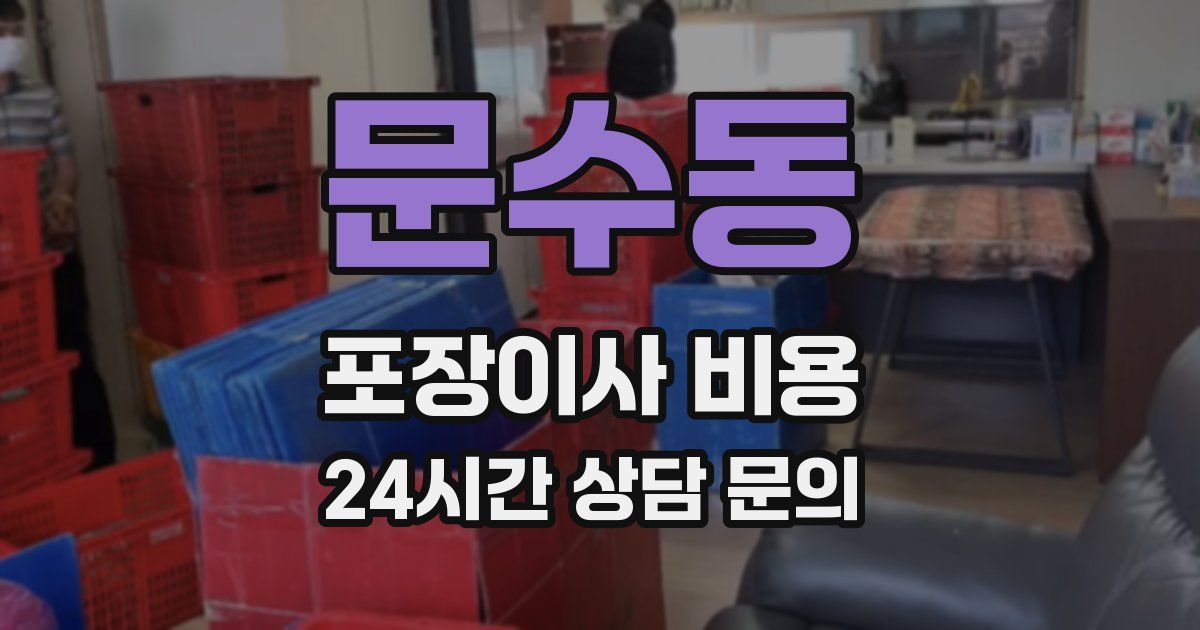 문수동 포장이사 비용