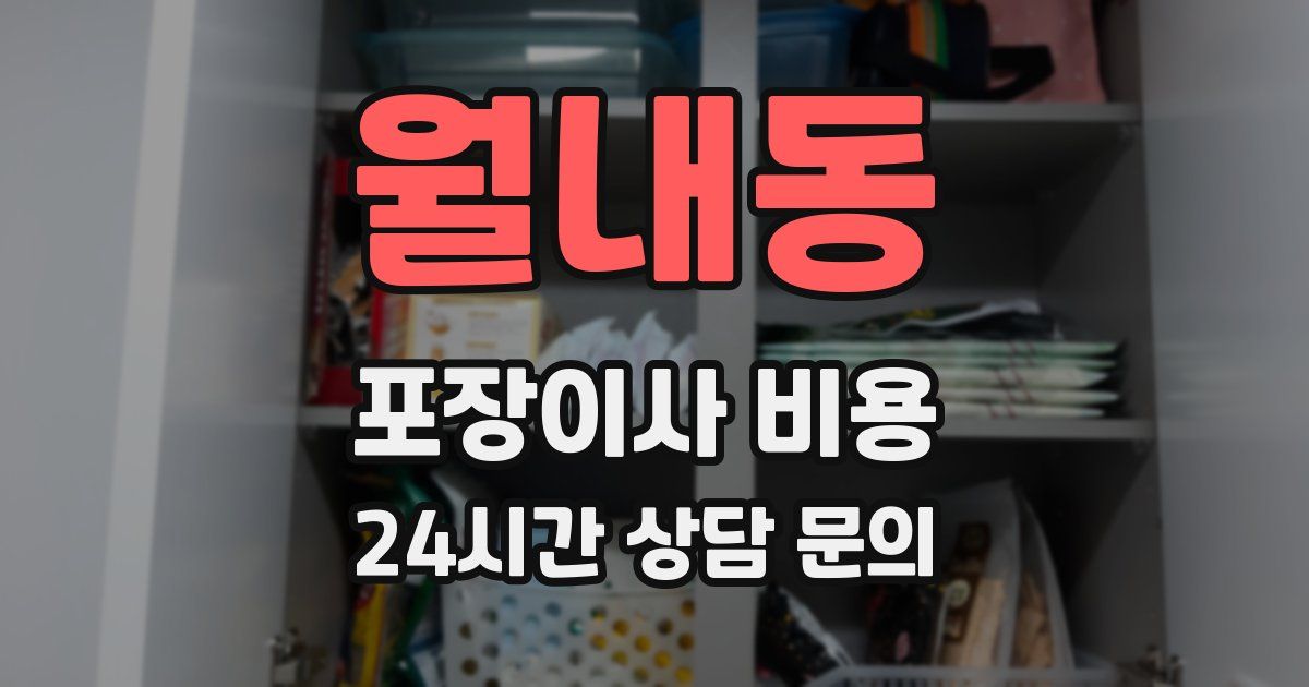 월내동 포장이사 비용