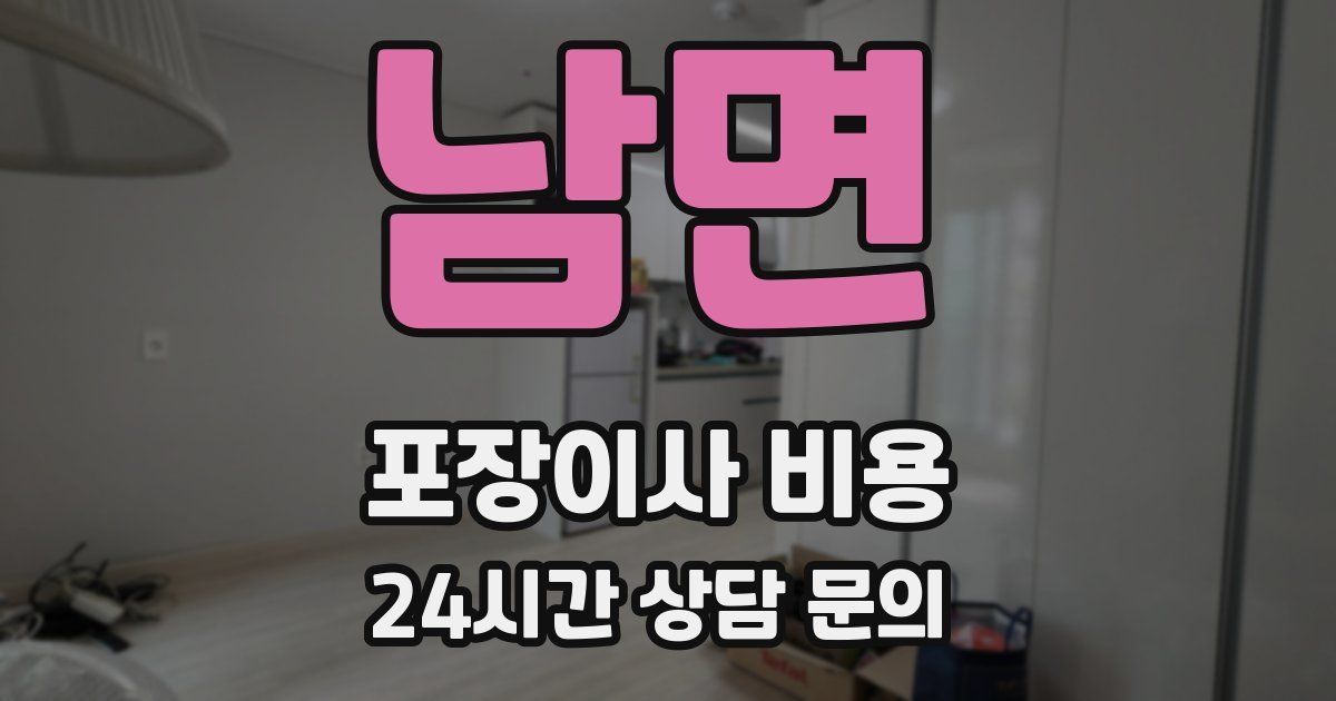 남면 포장이사 비용